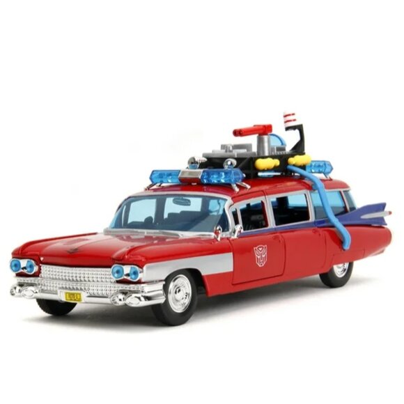 Amazon.com: Jada Toys 1:24 Ghostbusters Ecto-1 Mashup with  Ghostbusters Ecto-1 Transformers Mashup 1:24 Scale Die-Cast Metal Vehicle ~ NEW
